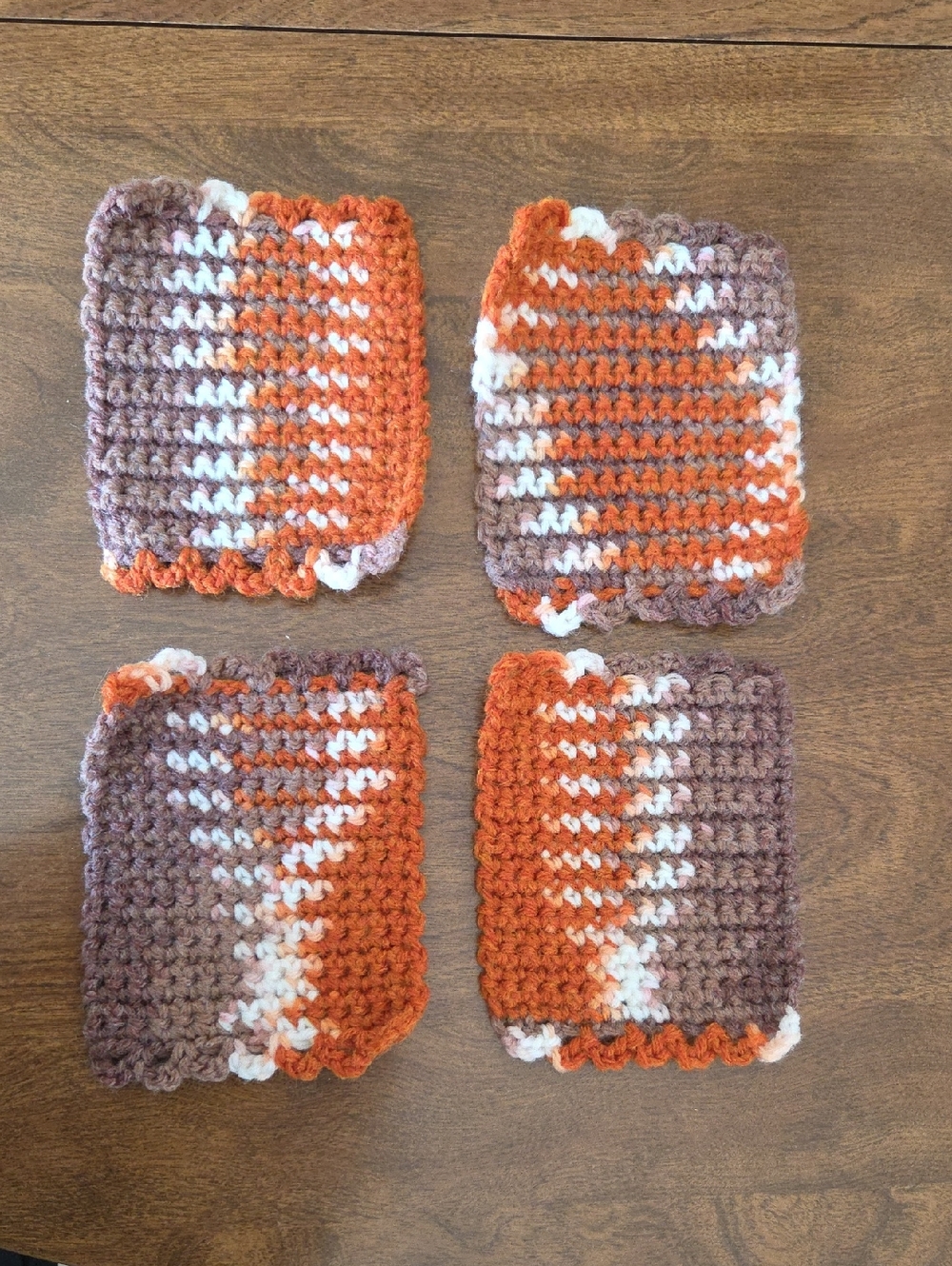 Handmade Crochet Coasters - Assorted Brown, Rust, White